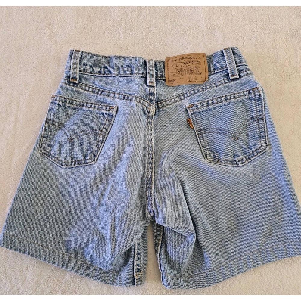 Levis Childrens Vintage Denim Jean Shorts Size 12 Orange Tab 565